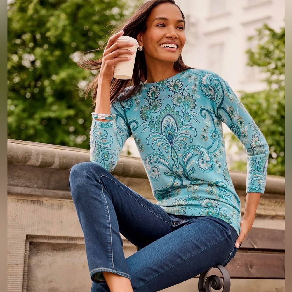 Cashmere Paisley Women's sweater - Picture 2 of 5